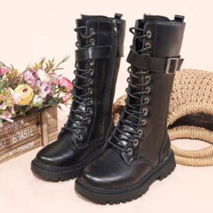 Bottines à lacets Noir SHEIN
